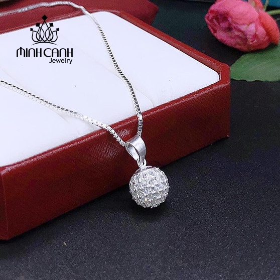 Dây Chuyên Bạc Quả Cầu Đính Đá Minh Canh Jewelry