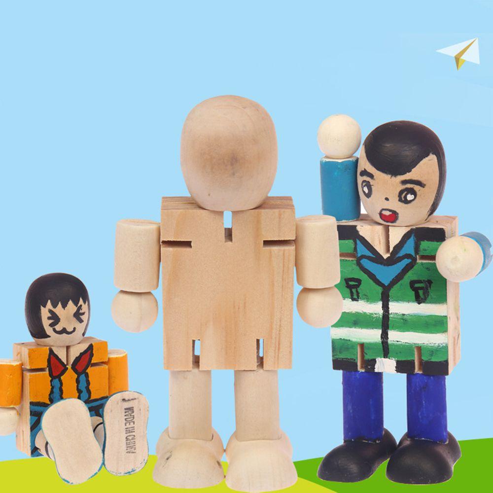 Bộ 2 Con Rối Gỗ Dùng Trang Trí DIY