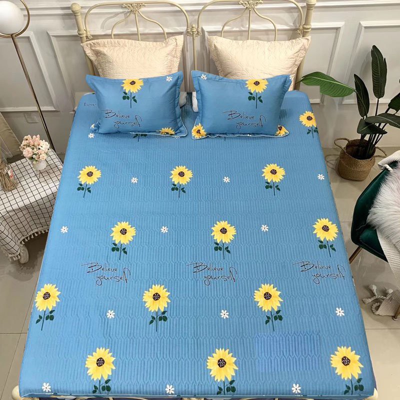 Bộ ga giường Cotton 100% LIDACO ga gối cotton hàn thấm mồ hôi đủ mọi size nệm