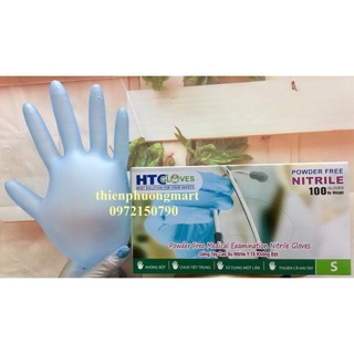 Combo 10 hộp găng tay không bột Xanh Trong HTC
