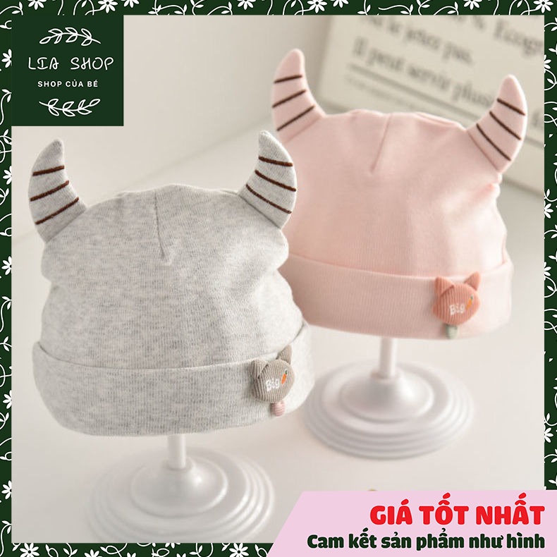 Mũ len cotton cho trẻ sơ sinh đến 1 tuổi, chất mềm mại co giãn giữ ấm cho bé