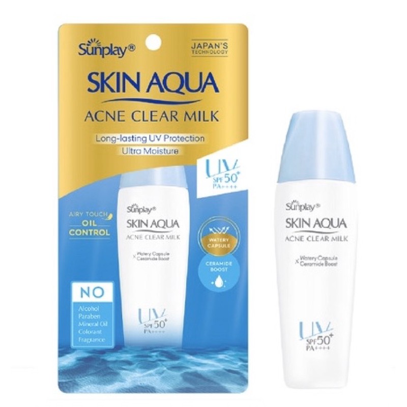 Sữa chống nắng ngừa mụn Sunplay Skin Aqua Acne Clear Milk 25g