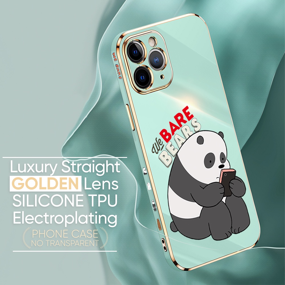 Xiaomi Redmi 10 10C 9 9A 9T 9C 8 8A 5G For Phone Case Soft Casing Silicone Cartoon Panda Electroplating Full Cover Shockproof TPU Cases
