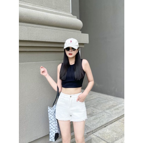 Quần Short Jeans Nữ, Quần Bò Nữ Lưng Cao Phong Cách Ulzzang Chất Vãi Dày Dặn