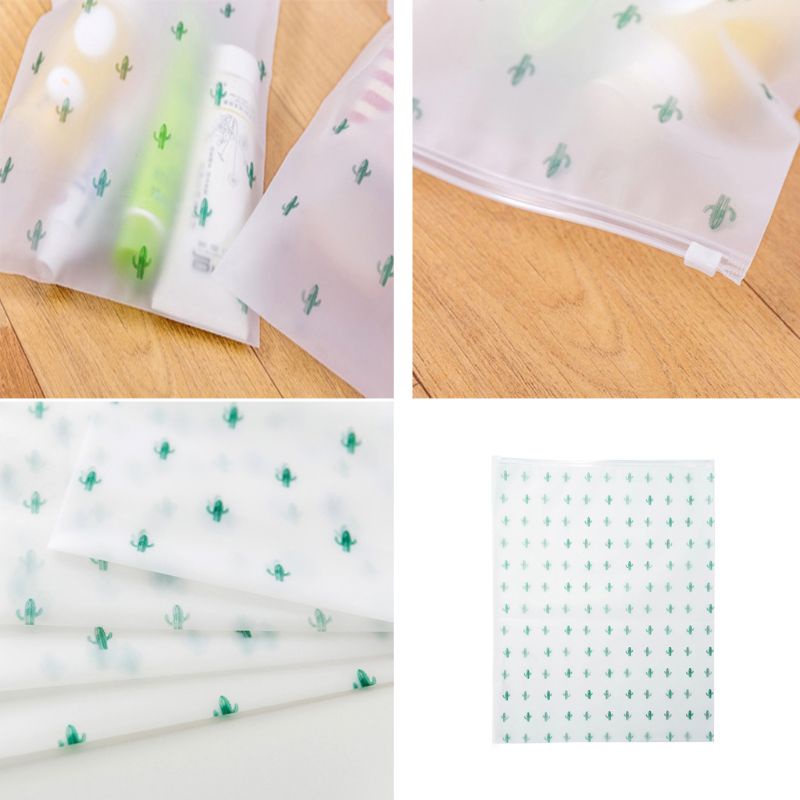 Túi Đựng Mỹ Phẩm Trong Suốt Hình Cây Xương Rồng Tiện Dụng Mang Theo Du Lịch