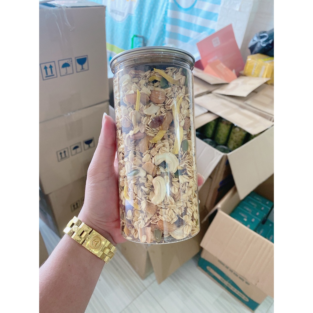 NGŨ CỐC GRANOLA ÔNG GIÀ GRANOLA 500gr- Ngũ cốc ăn kiêng Mỹ, ăn liền thơm ngon, mix loại hạt và mật date mớ
