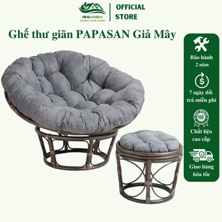 Ghế lười thư giãn Papasan 1m2 giả mây phòng ngủ cho bé, decor ban công nằm thư giãn, trang trí phòng khách / HealHomes