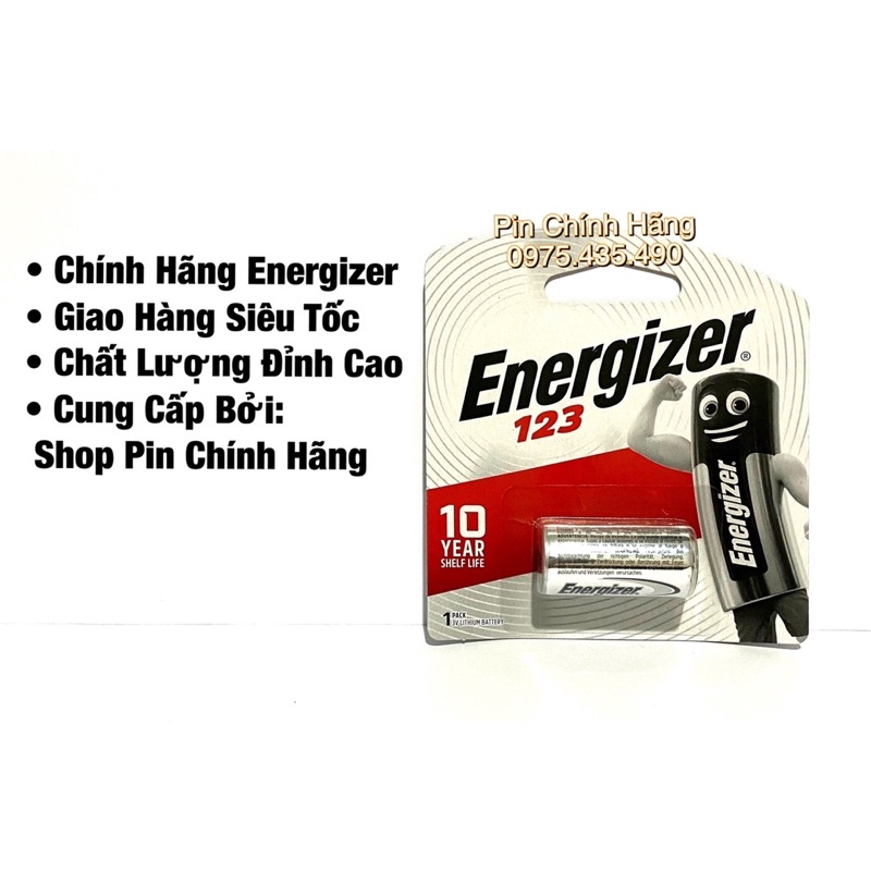 CR123 Energizer 3V Lithium Battery Vỉ 1 Viên