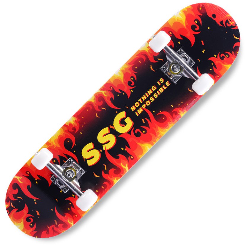 Ván Trượt Thể Thao Skateboard Mặt Nhám Cao Cấp (Khung hợp kim + bánh cao su cao cấp)