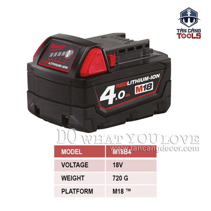 Pin 18V Milwaukee M18 REDLITHIUM-ION ( Nhiều Mã Sản Phẩm )