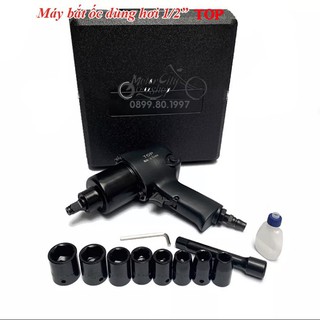 SÚNG XIẾT MỞ ỐC BULONG HƠI 2 BÚA THƯƠNG HIỆU TOP TẶNG 8 KHẨU VÀ ĐẦU NỐI