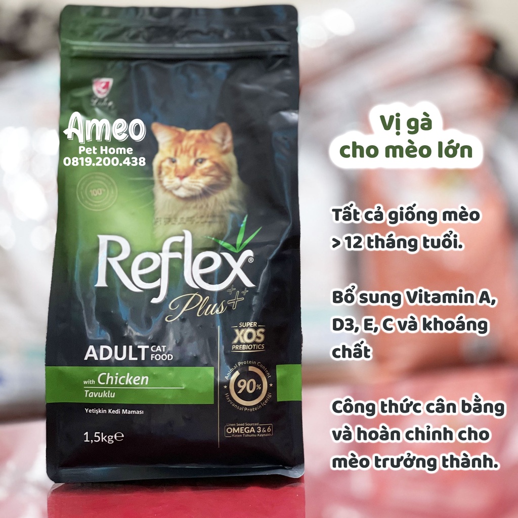 Thức ăn cho mèo trưởng thành Reflex PLUS Adult Thịt Gà Nguyên Seal | Reflex Plus Adult Cat Food Chicken 1,5kg