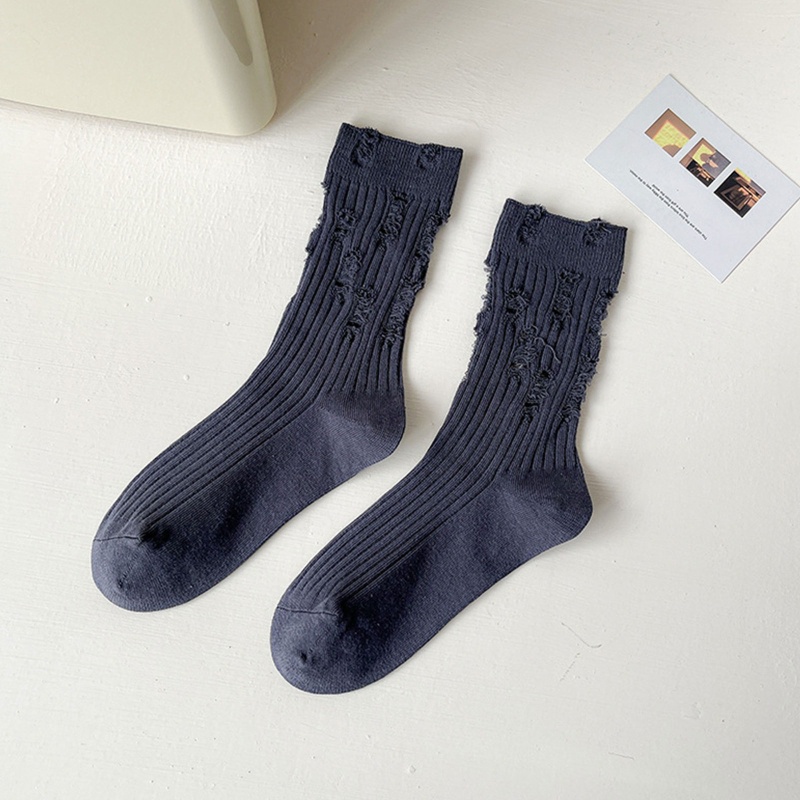 Xiangbao Vớ Cotton Cổ Cao Đến Mắt Cá Màu Trơn Dễ Thương Cho Nữ