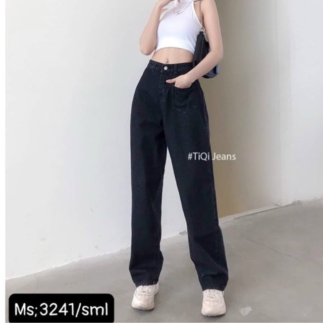 Quần jean ống rộng 1 túi trước 3241, kèm ảnh thật 100%