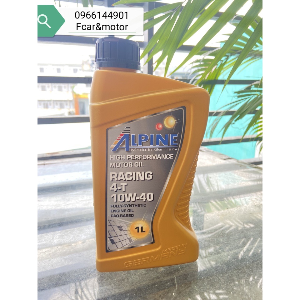 Nhớt ALPINE RACING 4-T 10W40 dành cho xe số côn tay Chai-1L nhập khẩu từ ĐỨC