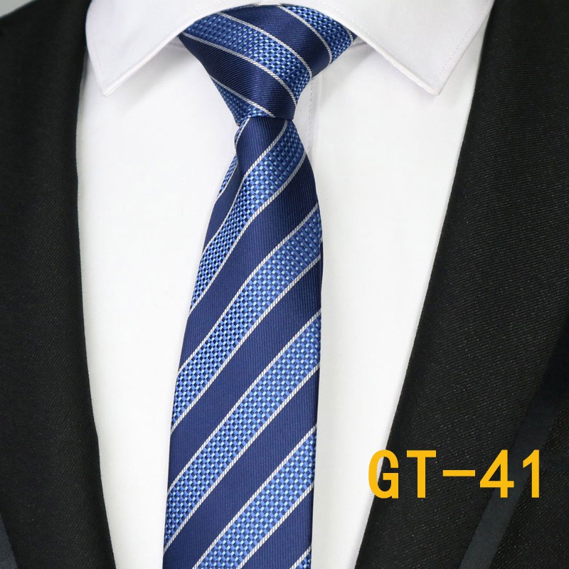 Cà Vạt Lụa 6CM Màu Đen / Xanh Thời Trang Cho Nam