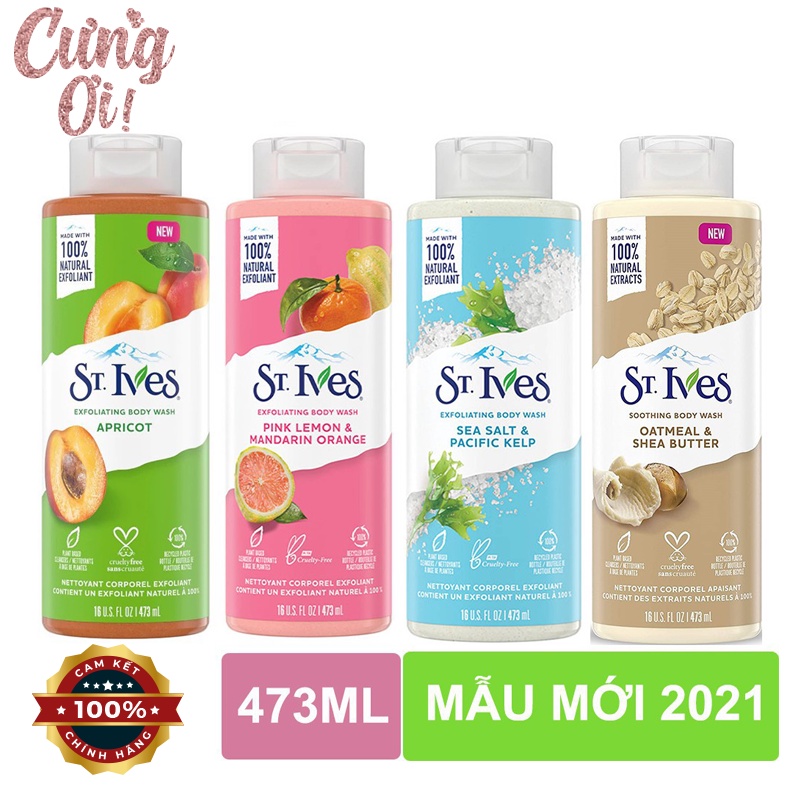 [Chính Hãng - Giá Sốc] Sữa tắm ST.IVES Tẩy Tế Bào Chết &amp; Giảm Mụn Lưng