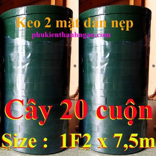 Cây 20 cuộn Keo 2 mặt Dán Nẹp Điện đen loại tốt Nhỏ 1F2 x 7,5m