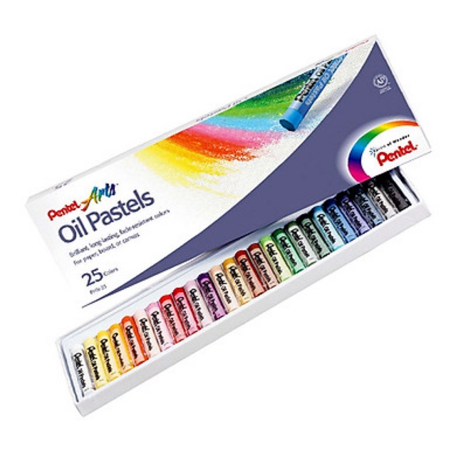 Combo 55 hộp màu 25 màu sáp dầu pentel