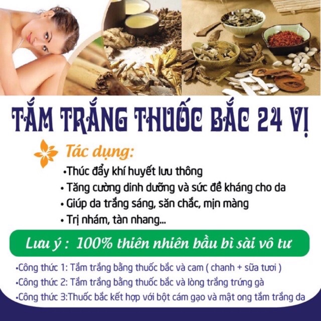 Bột thuốc bắc 24 vị mỹ phẩm handmade