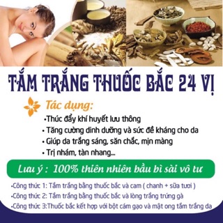 Bột thuốc bắc 24 vị mỹ phẩm handmade