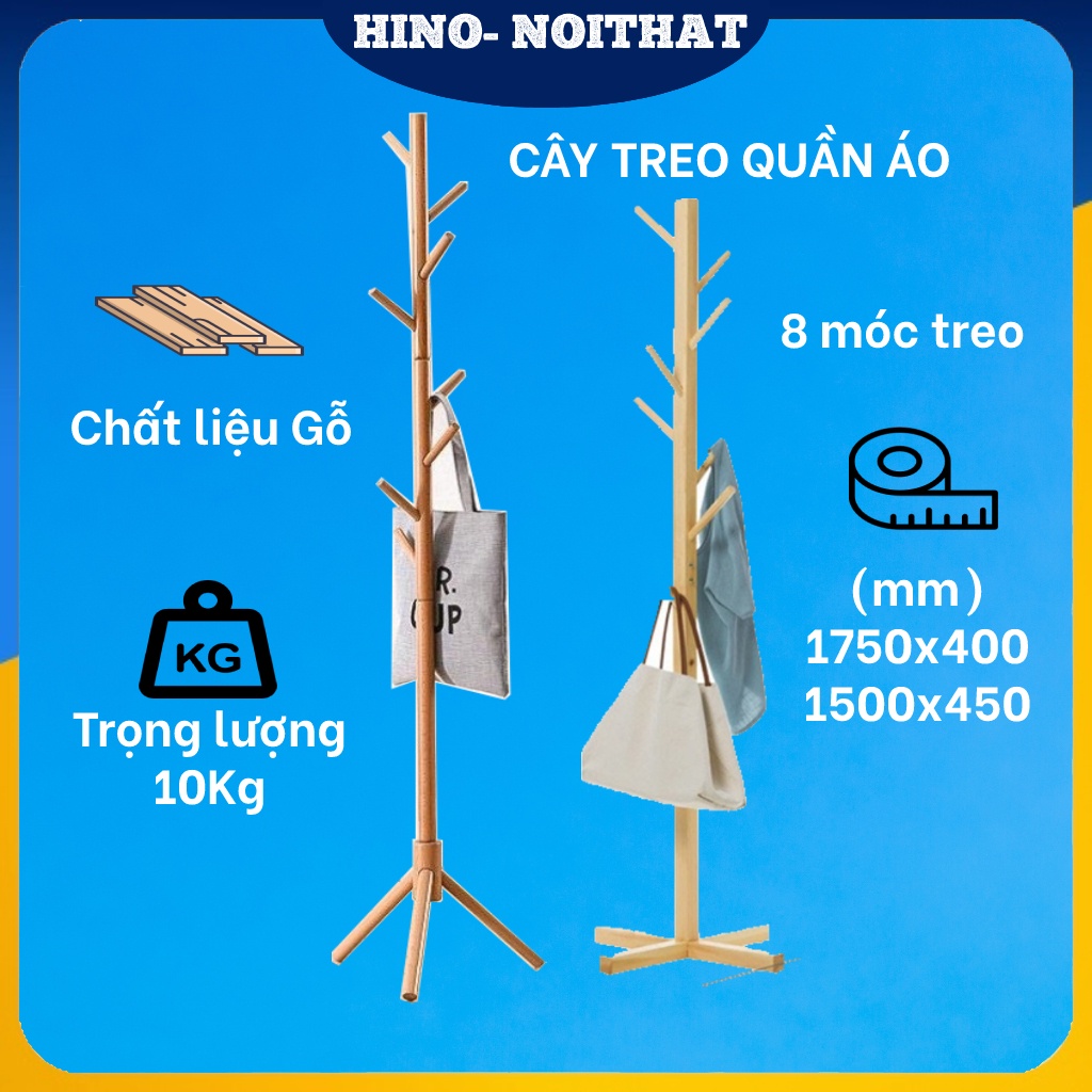 Cây Treo Đồ Cây Treo Quần Áo Đứng Bằng Gỗ Kiểu Dáng Hàn Quốc Sun