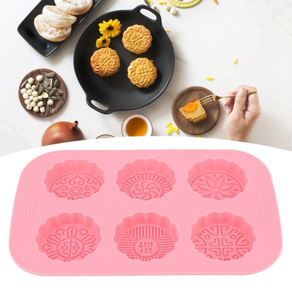 Khuôn Silicone Làm Bánh Trung Thu 6 Ngăn Tiện Dụng