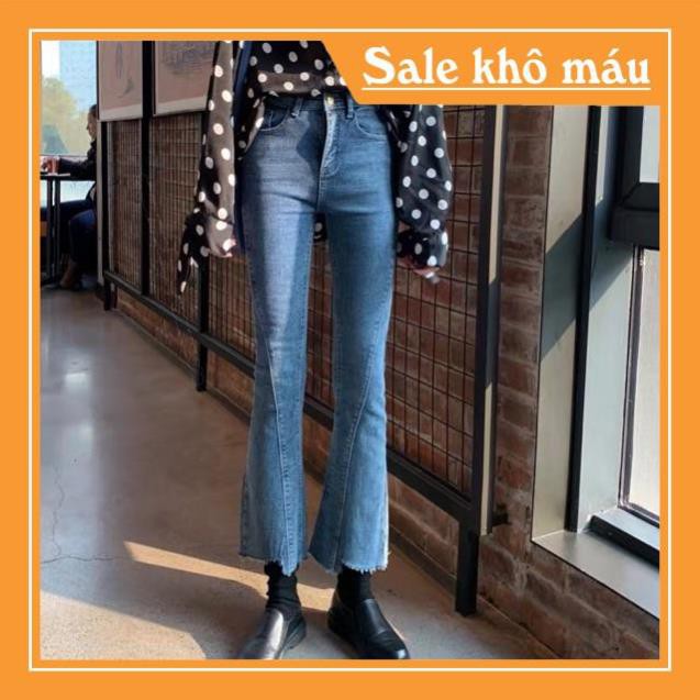 HOT QUẦN JEANS LOE LỬNG NỐI ỐNG CHÉO- hình thật trải sàn