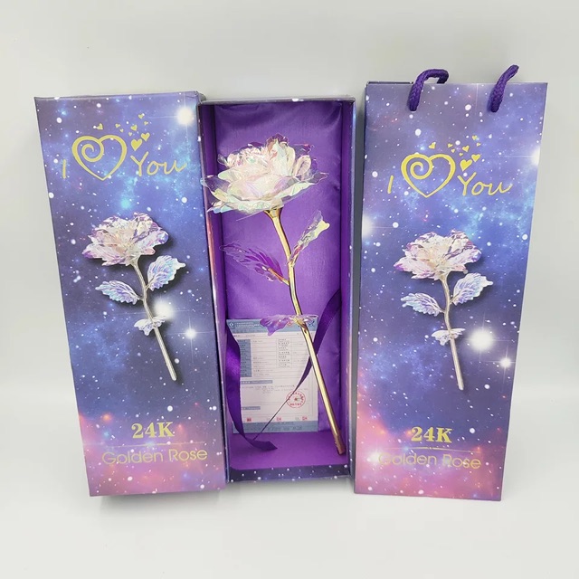 Hoa hồng Hologram có đèn với không đèn