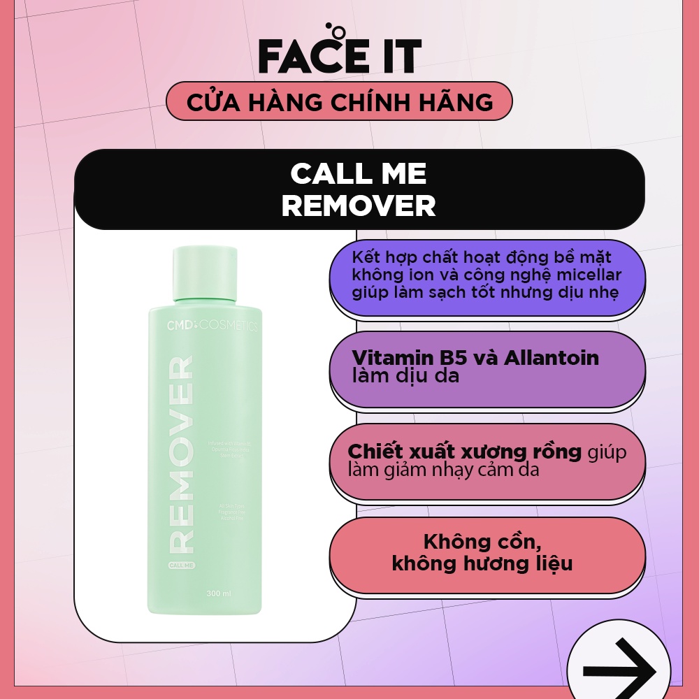 Nước tẩy trang Call me Remover