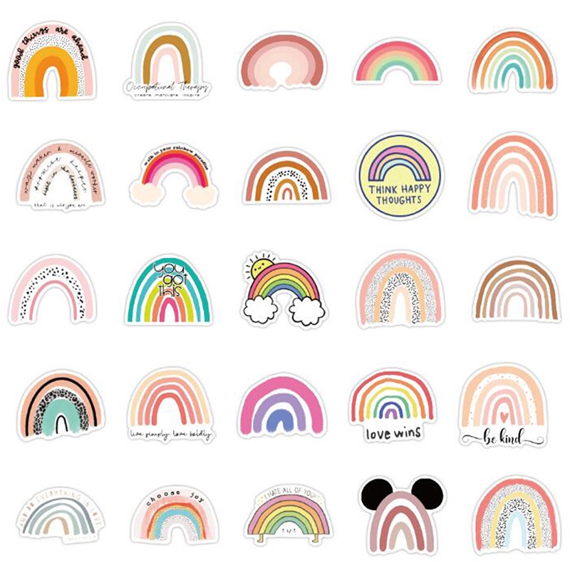 [proflyVN]50Pcs/Set Rainbow Bridge Small Fresh Graffiti Stickers Luggage Computer Stickers