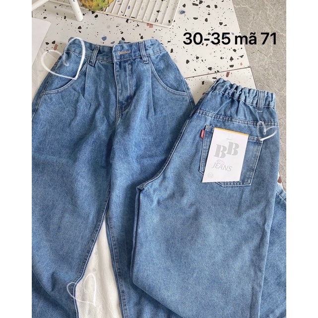 FREESHIPQuần Jeans Suông Lưng Thun Bigsize Quần Baggy Lưng Thun size lớn 30 đến 35 Ms 71 và 127