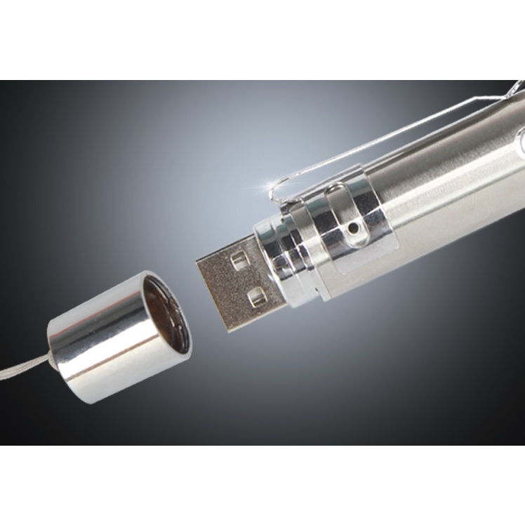 Đèn pin Laser 3 chế độ chiếu sáng - Sạc USB - Kèm hộp đựng sang trọng