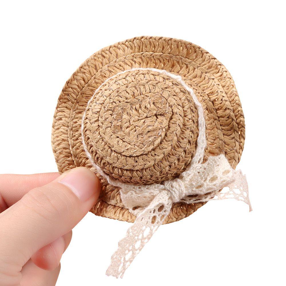 LUOL Nón Cối Phối Ren Và Nơ Tỉ Lệ 1 / 12 Cho Nhà Búp Bê