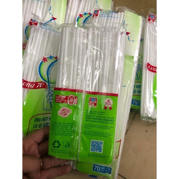 Gói ống hút 70 chiếc màu trắng