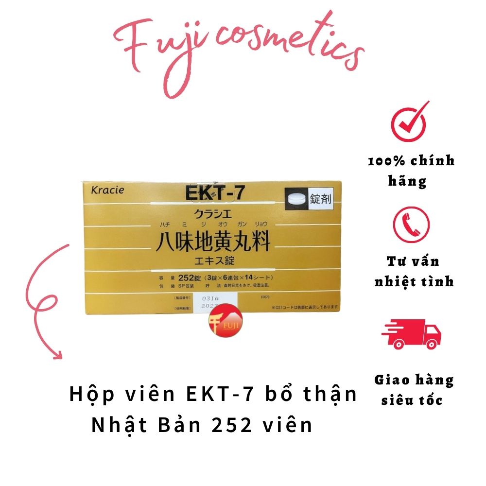 Viên uống bổ thận, giảm tiểu đêm EKT7 Fujicosmetic Nhật Bản - EKT7 Hachimi 252 viên
