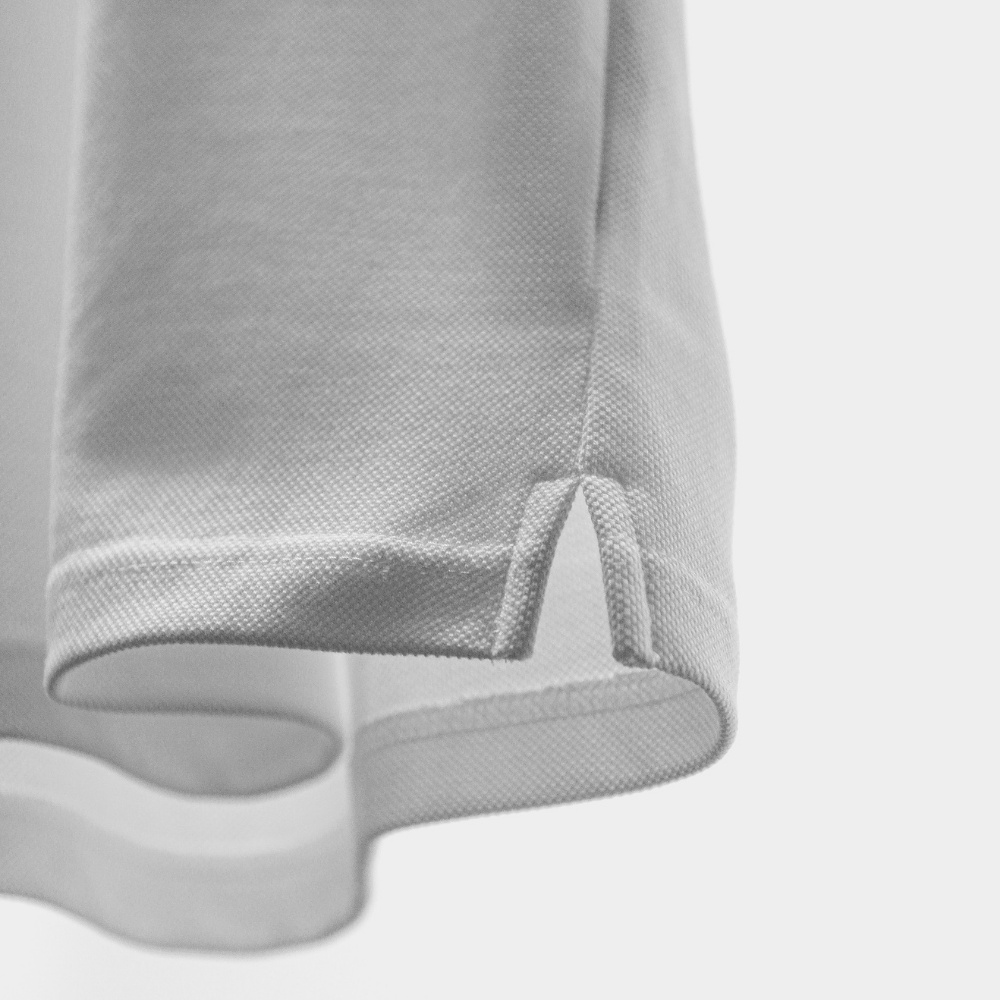 Áo Polo Diamond chất Pique dáng ôm tay ngắn màu Trắng Viền cổ xanh SAPL58 |SATOSHI|