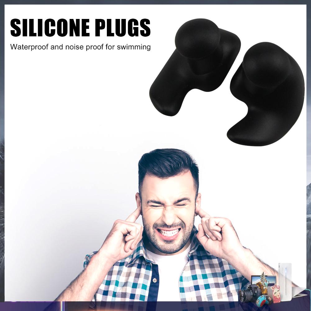 1 Cặp Nút Bịt Tai Bằng Silicone Chống Thấm Nước Tiện Dụng Khi Đi Bơi