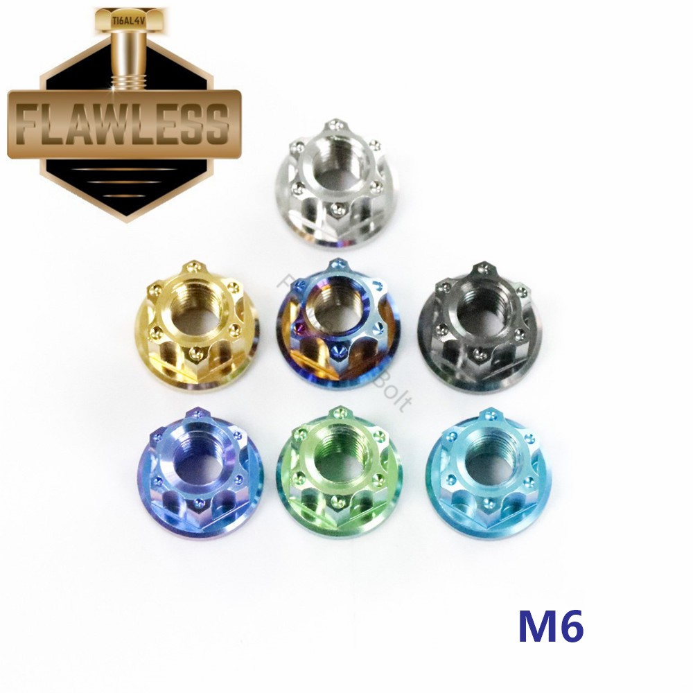 Đai ốc bằng hợp kim titan không tì vết Gr5 M5/M6/M8/M10 cho xe máy