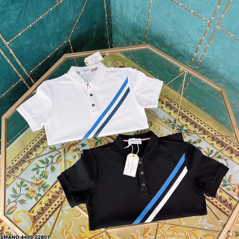 Áo Polo Nam Thom Kẻ Xanh Siêu Đẹp - Áo Thun Nam Thom Kẻ Chéo Hot Hit 2022