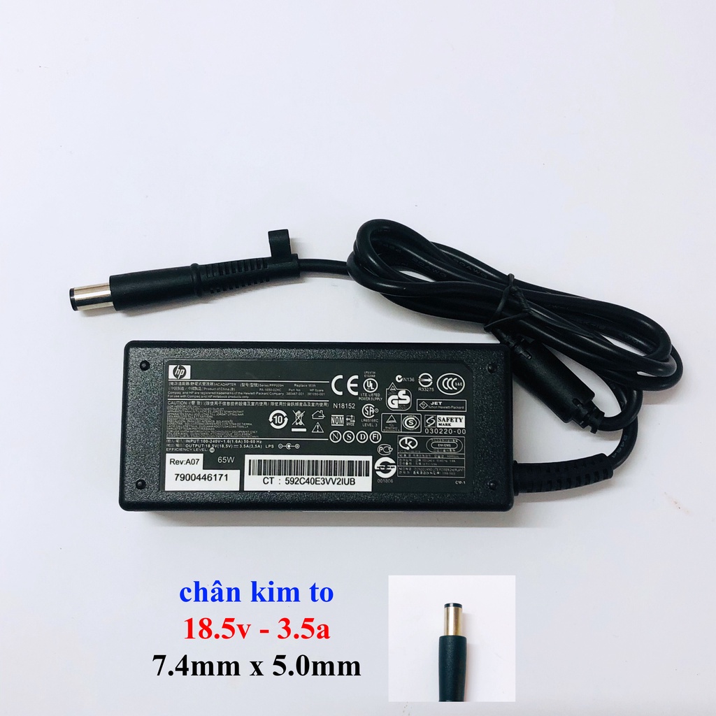 Sạc laptop HP Zin chân kim to/nhỏ/thường 19v-4.74a/ 19.5v-3.33a/ 18.5v-3.5a tặng kèm dây nguồn | BigBuy360 - bigbuy360.vn