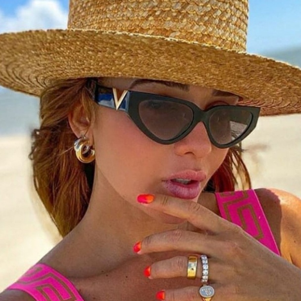 Kính Mát Hình Mèo Chống Tia UV400 Kiểu Dáng Sang Trọng Dành Cho Nữ