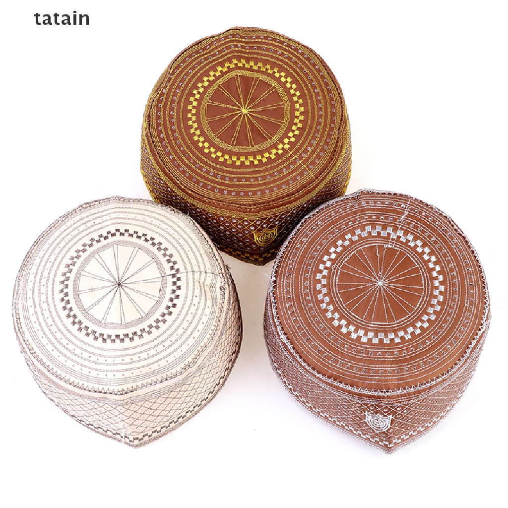 [TAT] Muslim Hats Cotton Embroidery Arab Prayer Hat Musliman Turban Hijab Bonnet CVX