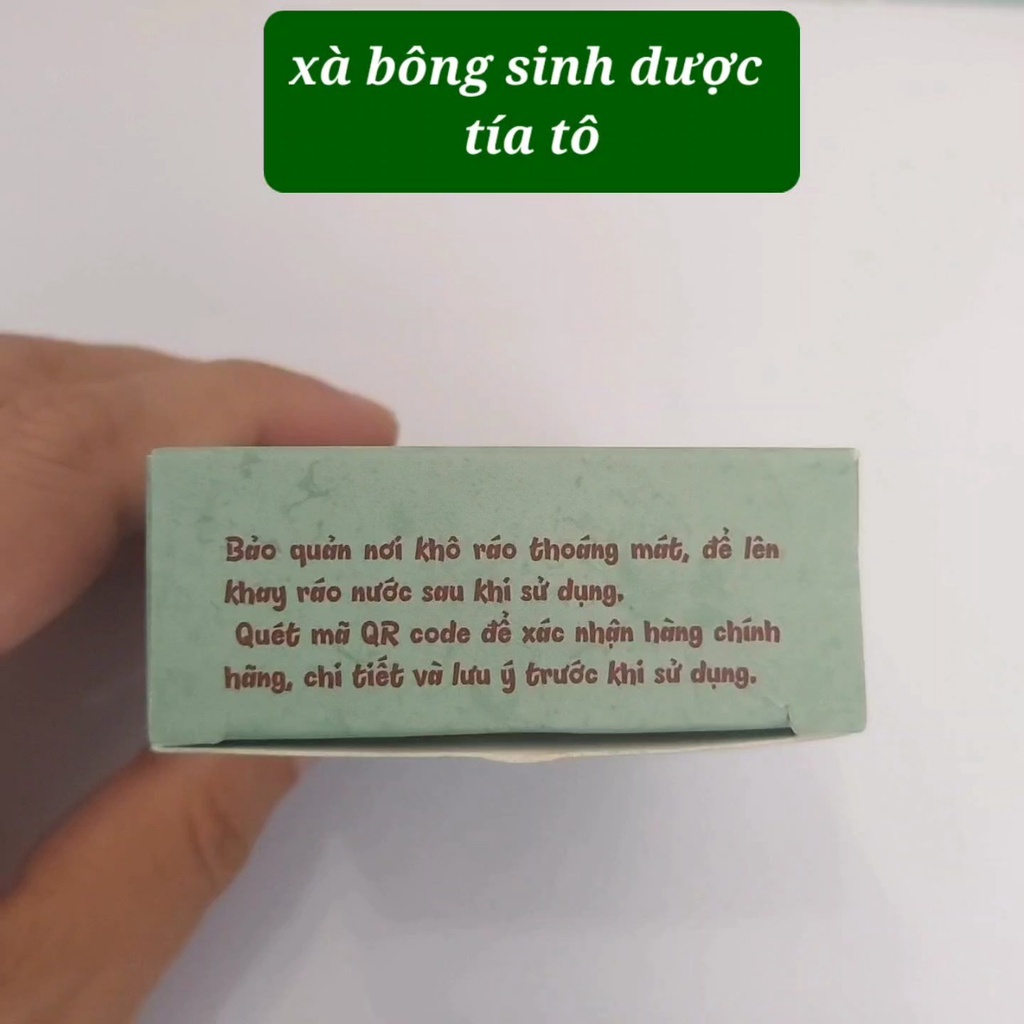 Xà bông sinh dược tía tô 100g xà phòng tắm chiết xuất nguyên chất từ thảo mộc thiên nhiên