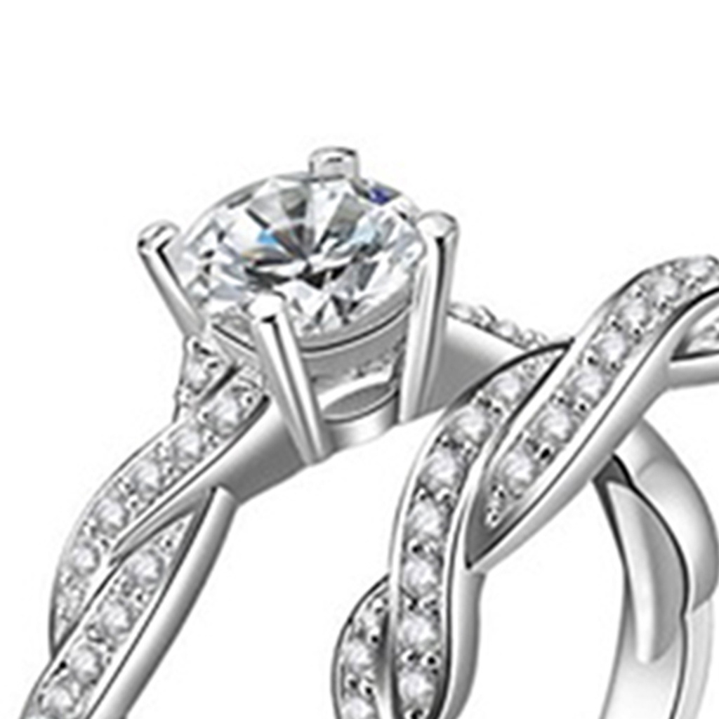 Bộ 2 Chiếc Nhẫn Đính Đá Sang Trọng Cho Nữ