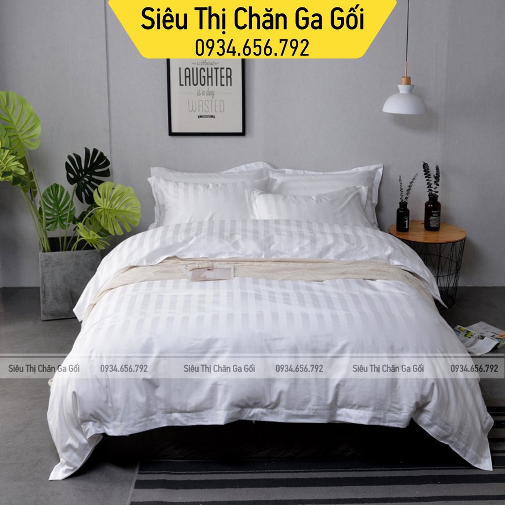 Bộ Chăn Ga Gối Khách Sạn Cotton 3F 4 Món - Siêu Thị Chăn Ga Gối - Cung Cấp Chăn Ga Khách Sạn, Nhà Nghỉ, Home Stay