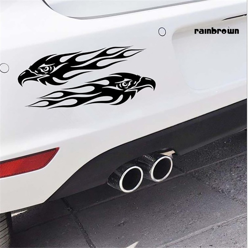 2 Miếng Dán Trang Trí Xe Hơi Hình Ngọn Lửa Độc Đáo