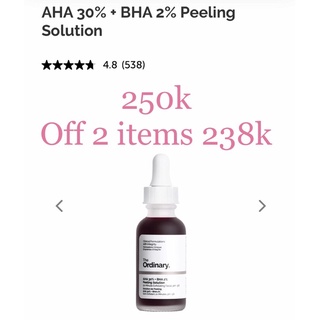 Tẩy tế bào chết hoá học aha 30% + bha 2% peeling solution