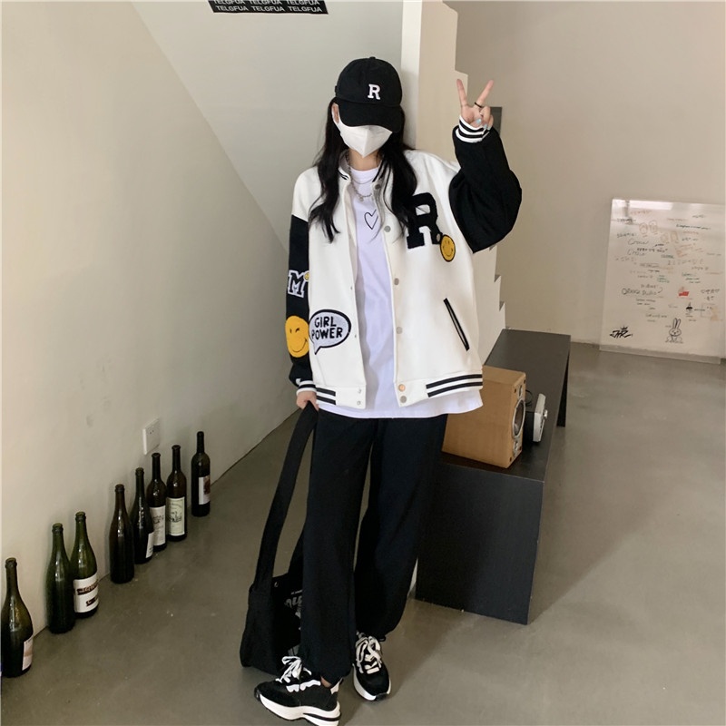 Áo khoác Bomber nữ vải gió chữ R lót gió luạ cá tính Miss girl