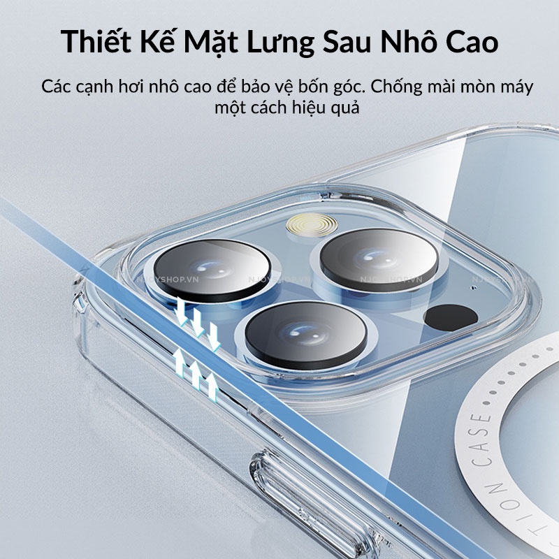 Ốp Lưng Ip Rock Pure Serie Viền Tpu Chống Sốc Lưng Trông Suốt Bảo Vệ Camera Ip 13,13 Pro ,13 Pro Max